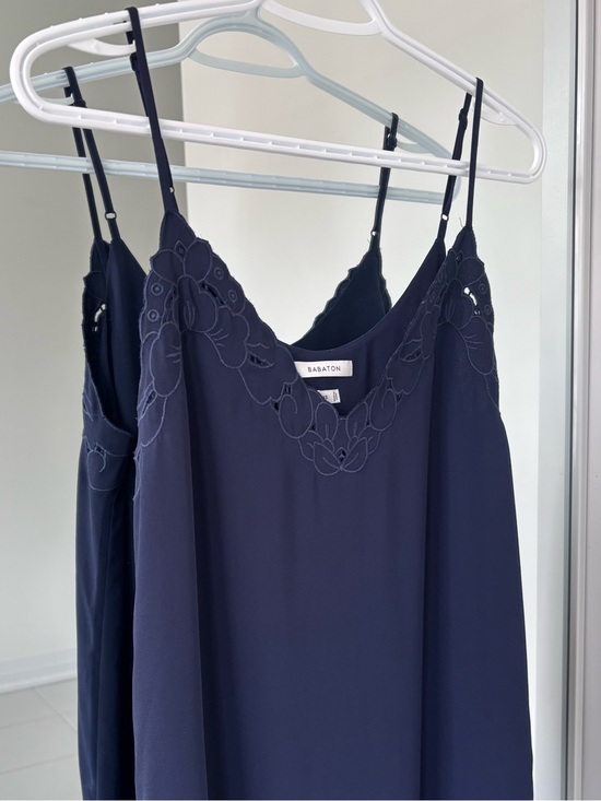 Babaton Dresses & Skirts - Babaton Lace Trim Slip Dress in Navy